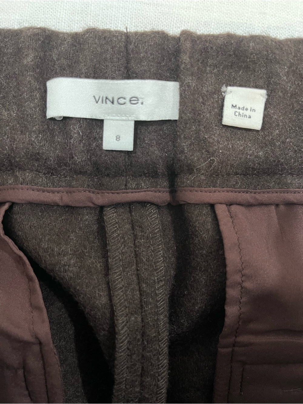 Vince 100% Wool Brown Pleated Tailored Trousers Pants Size 8 - Picture 4 of 11